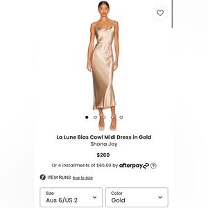 Shona Joy Revolve Gold Dress